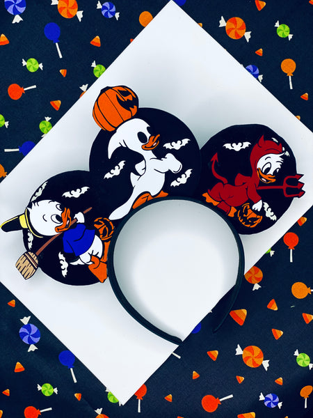Halloween Huey, Dewey and Louie Inspired Ears