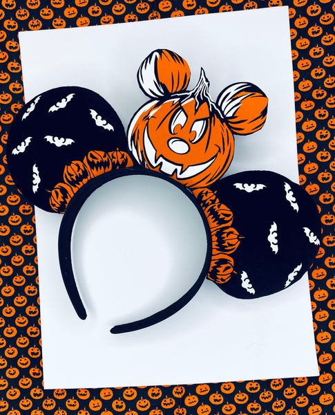Pumpkin Mickey Inspired Ears (Glow in the dark)