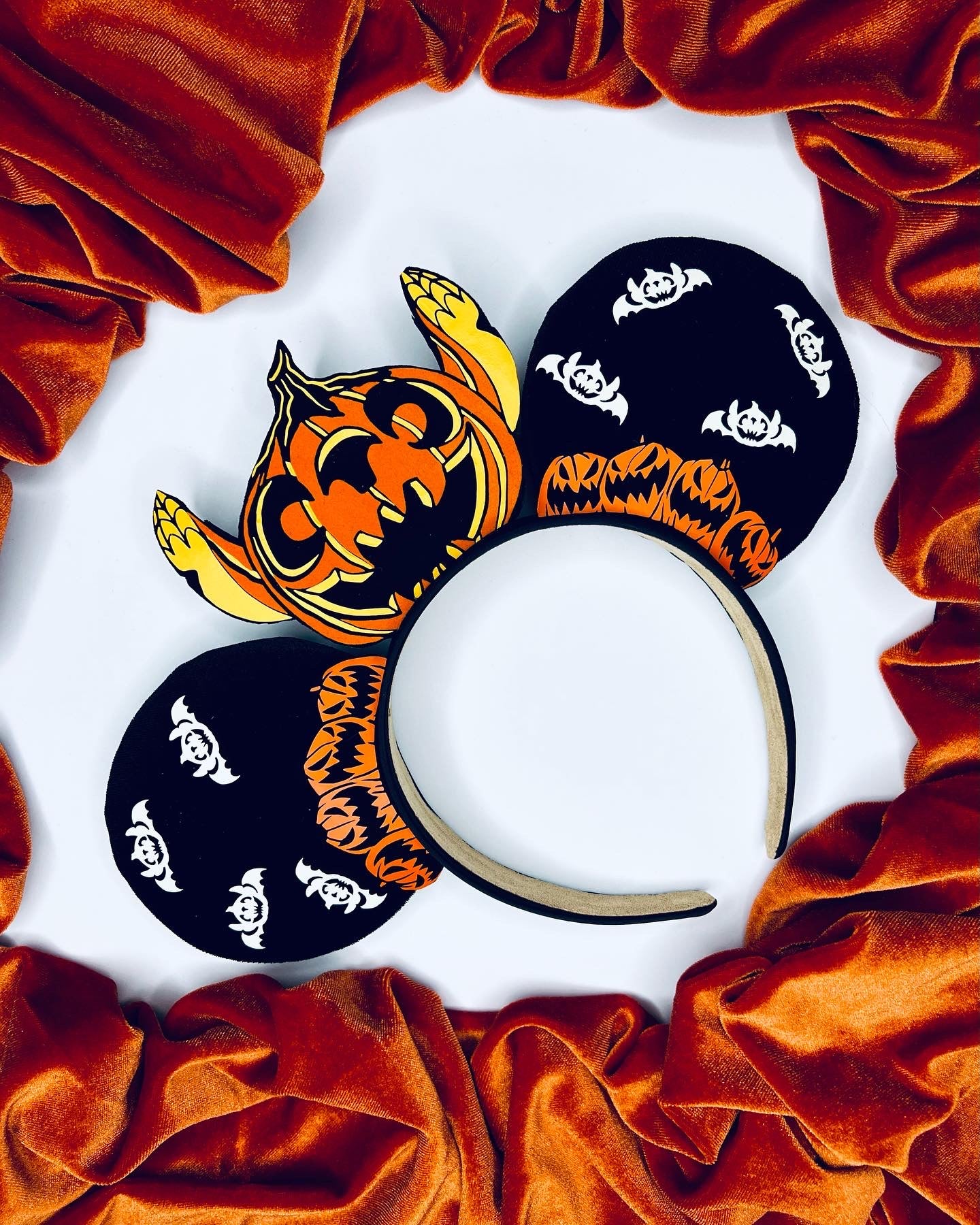 Pumpkin Stitch Inspired Ears with (glow bats)