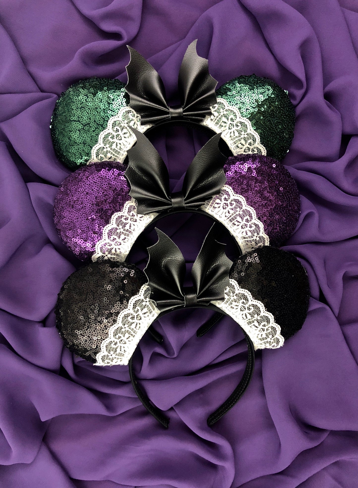 Haunted Mansion Ears with bat bow