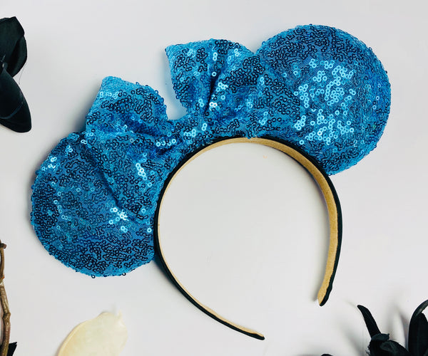 Turquoise Sequin Minnie Ears