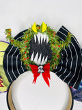 Nightmare Before Christmas Ears with Wreath