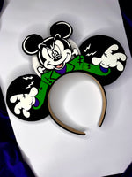 Mickey and Minnie Frankenstein Monster and Bride inspired ears( glow in the dark)
